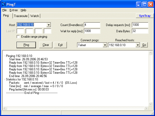 Ping one single host